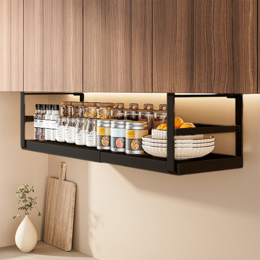 Adjustable Under Shelf Basket Telescopic Kitchen Cabinet Organizer, Expandable Metal Storage Rack for Pantry & Bathro... - Image 2