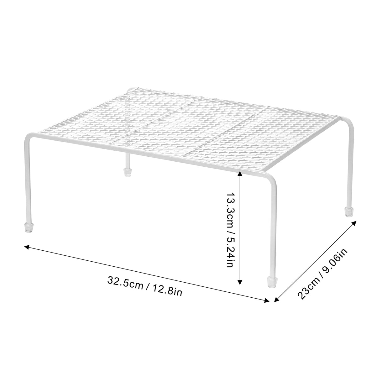 Kitchen Cupboard Organiser, 2-Pack Metal Wire Cabinet Storage Shelf Insert Rack, White - Image 5