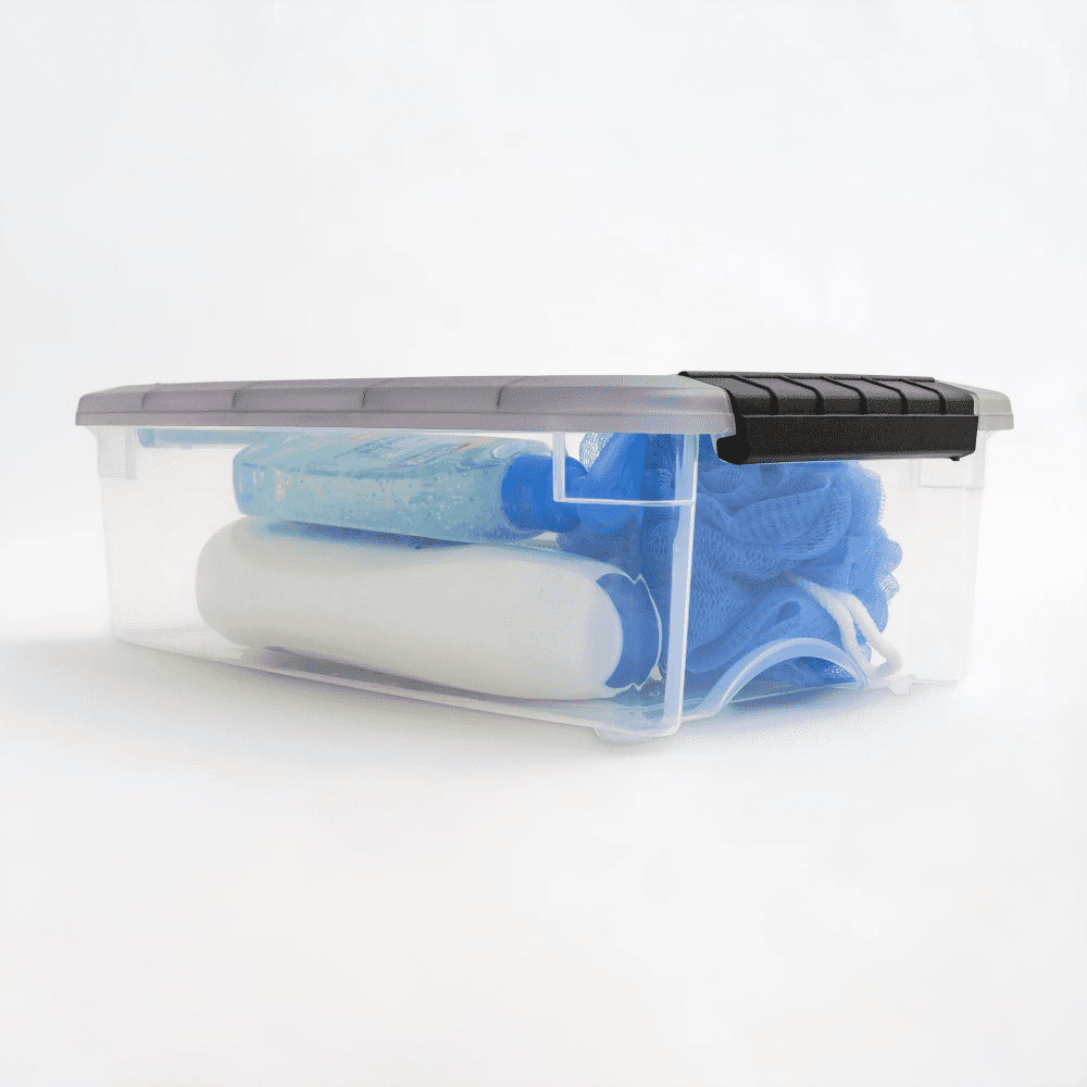 5.8 Qt. Plastic Stackable Storage Bins with Lids, 12-Pack