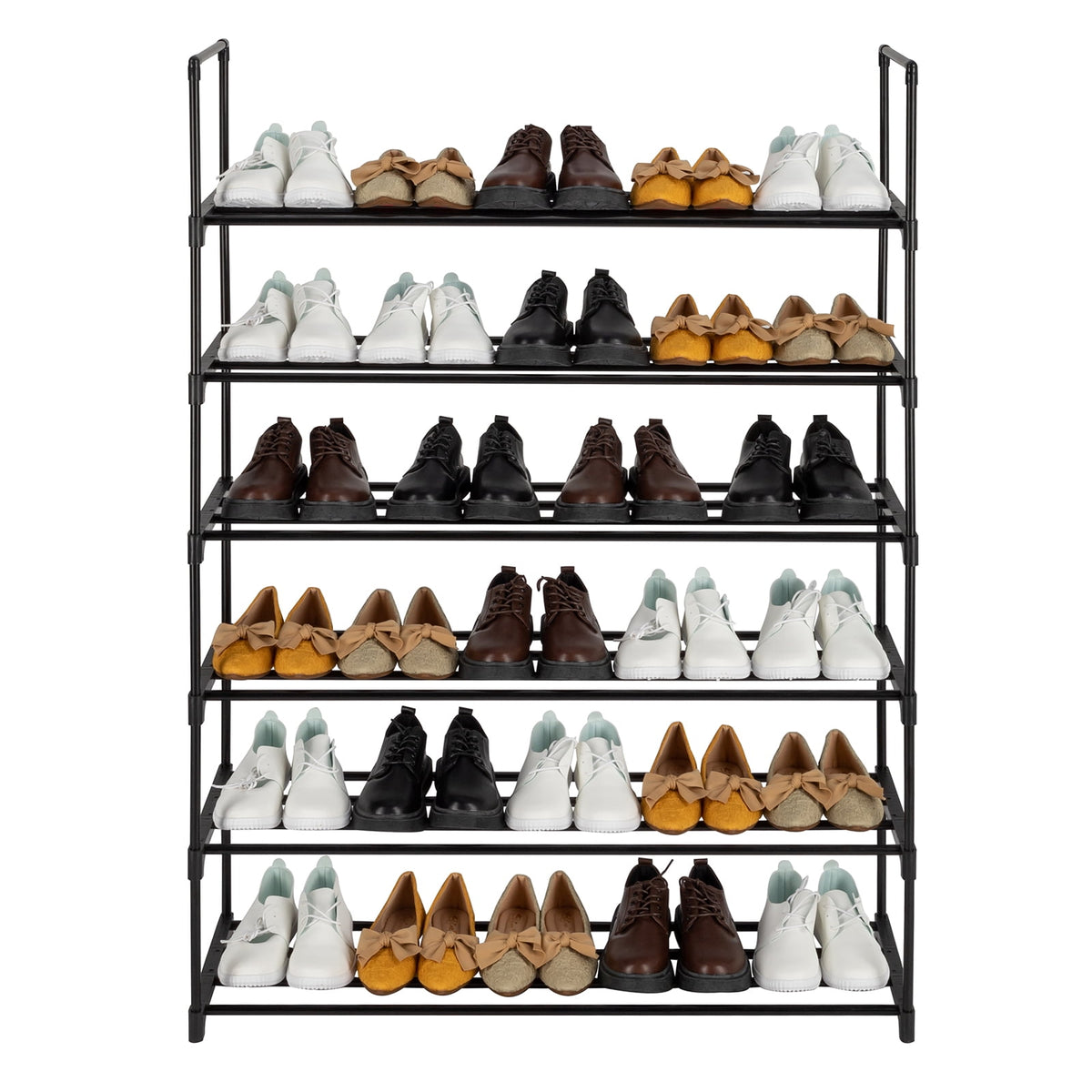 6-Tier Metal Sturdy Shoe Rack Shelf Shoe Tower Stand 30- Pairs Shoe Storage Cabinet Organizer for Closet Entryway Bed... - Image 3