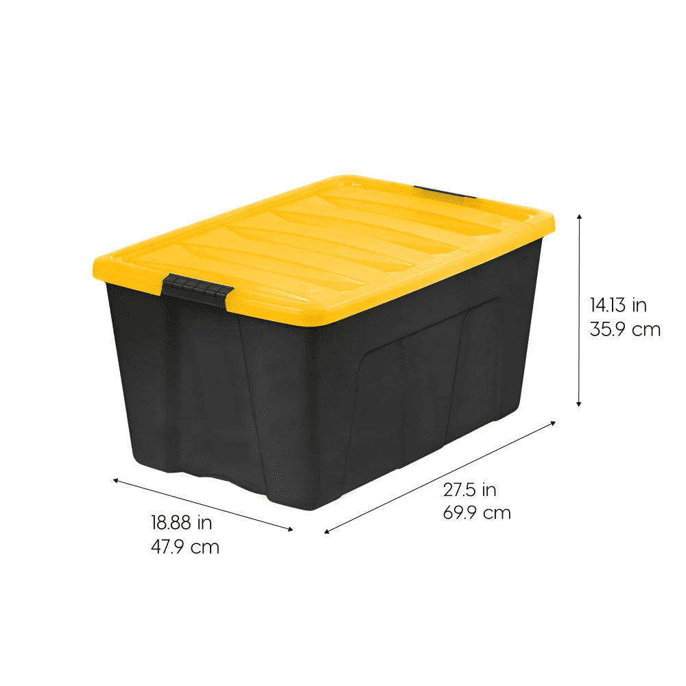 94 Qt. Plastic Stackable Storage Bins with Lids, 3-Pack - Image 2