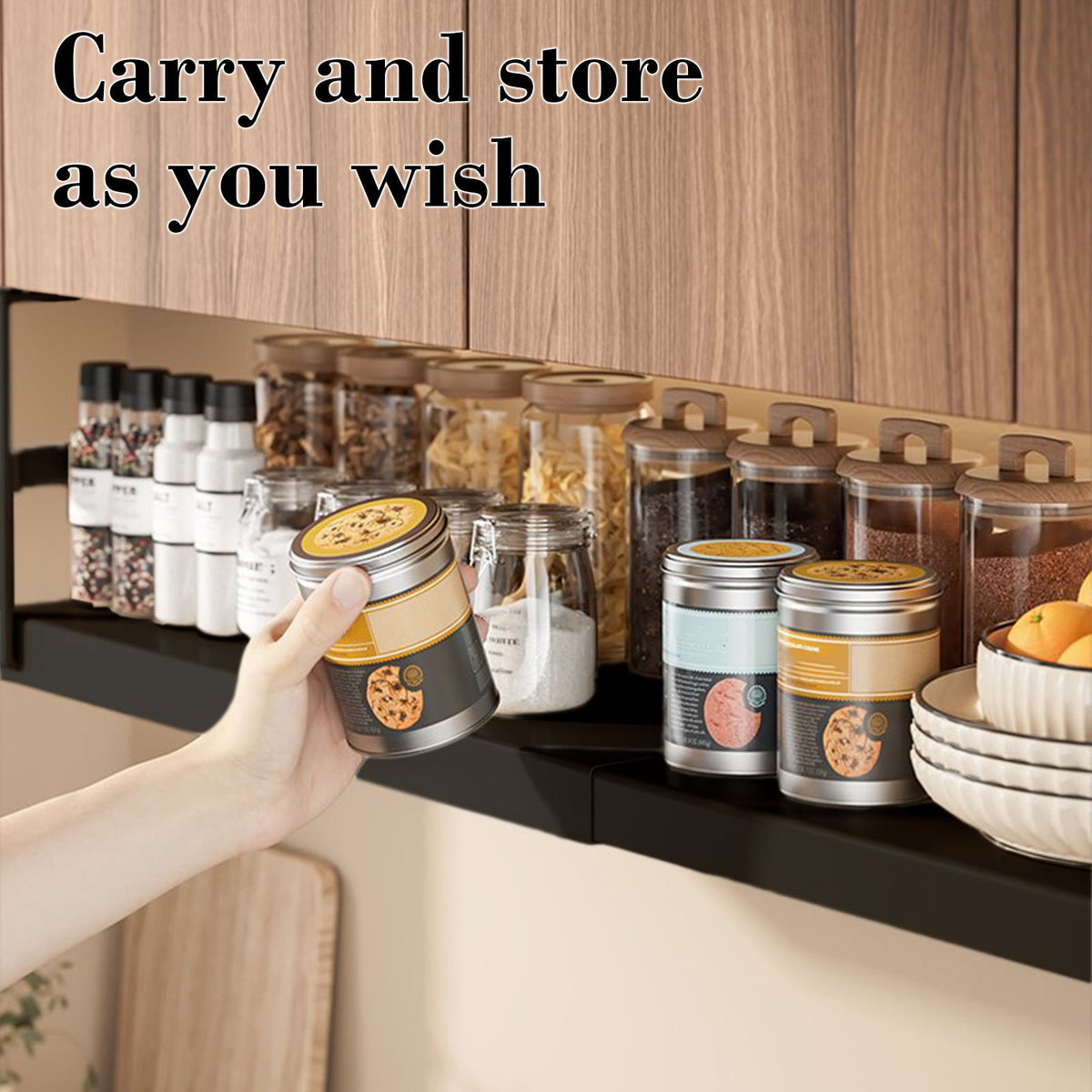 Adjustable Under Shelf Basket Telescopic Kitchen Cabinet Organizer, Expandable Metal Storage Rack for Pantry & Bathro... - Image 5