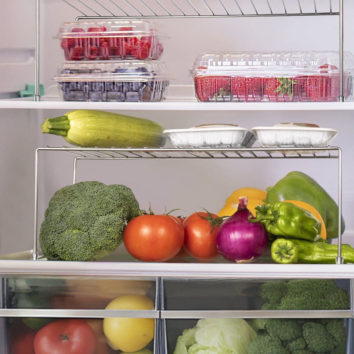 Kitchen Food Storage Cabinet Shelf Organizer, Chrome, 4 Pack - Image 4