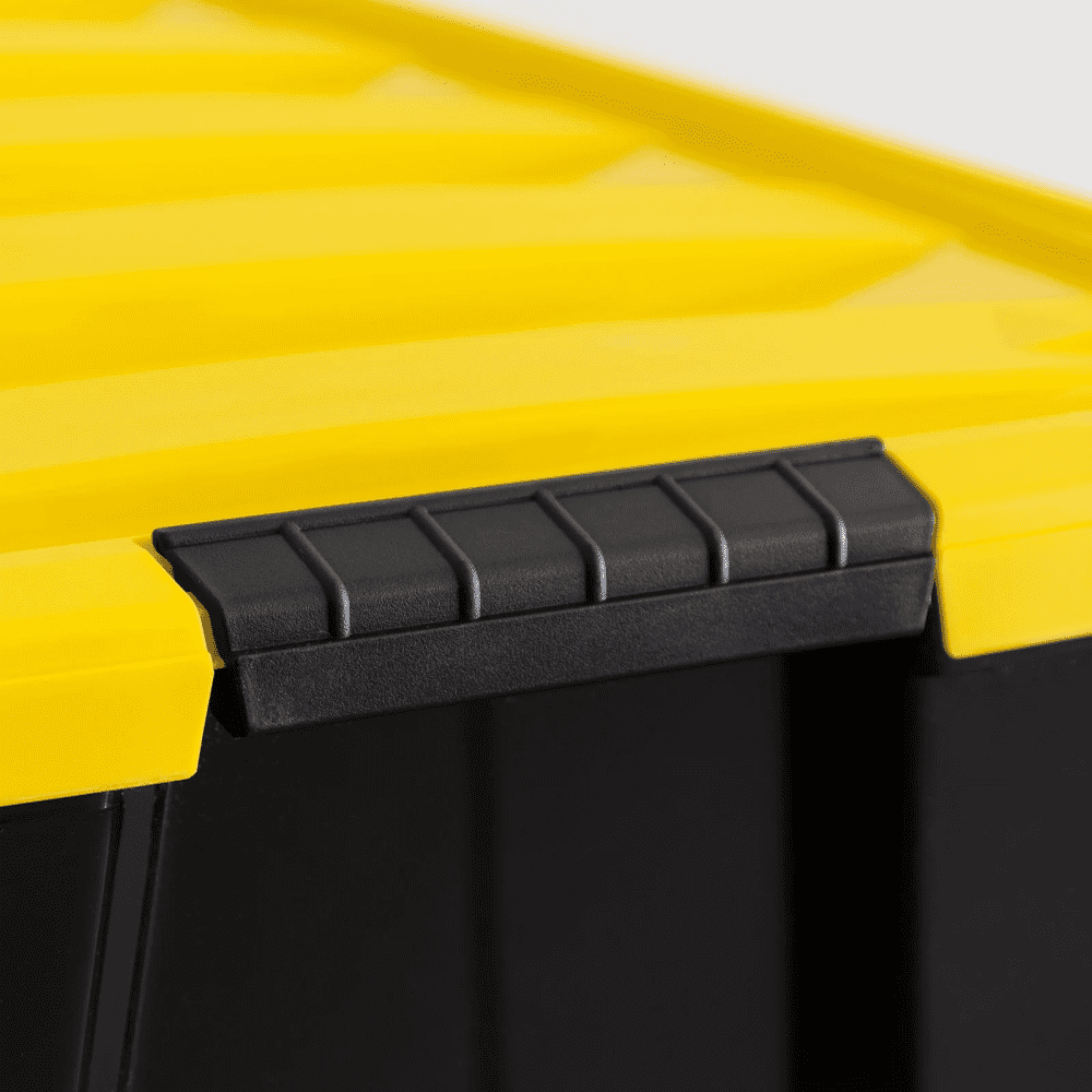 94 Qt. Plastic Stackable Storage Bins with Lids, 3-Pack - Image 3
