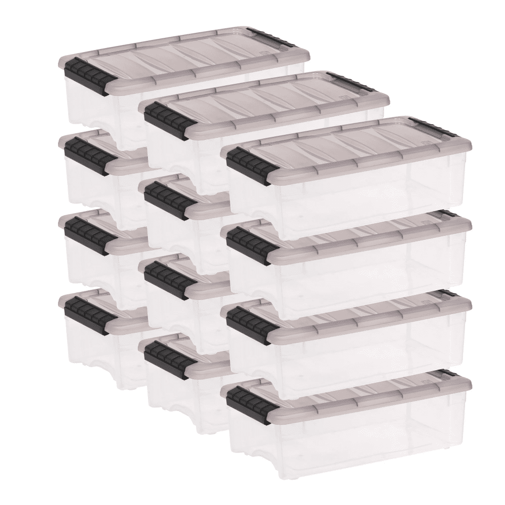 5.8 Qt. Plastic Stackable Storage Bins with Lids, 12-Pack - Image 2