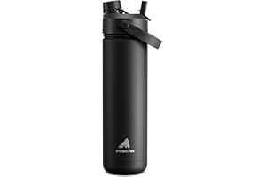 POWCAN 26 oz Insulated Water Bottle with 2-in-1 Straw and Spout Lid, Keep Cold 24H, Leak-Proof, Fits in Car Cup Holder, Stain