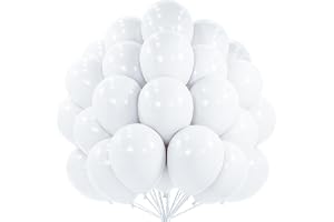 PartyWoo White Balloons 100 pcs 12 Inch Latex Helium Pastel White Balloons for Wedding Baby Shower Birthday Bridal Shower Gra