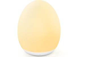 MediAcous Night Light for Kids, Baby Egg Light for Nursery, 7 Colors Changing & Stepless Dimming, Soft Silicone Touch Night L