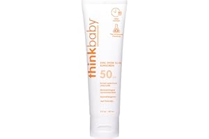 Thinkbaby SPF 50+ Baby Sunscreen, 3 Oz. – Safe, Natural Mineral Sun Cream for Babies - Water Resistant, Broad Spectrum UVA/UV