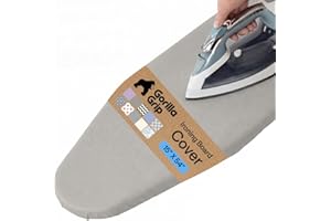 GORILLA GRIP The Original Ironing Board Cover and Pad, Silicone Coating, 400°F Scorch Resistant Thick Padding, Heavy Duty Iro