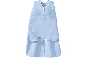 HALO 100% Cotton Sleepsack Swaddle, 3-Way Adjustable Wearable Blanket, TOG 1.5, Baby Blue, Newborn, 0-3 Months