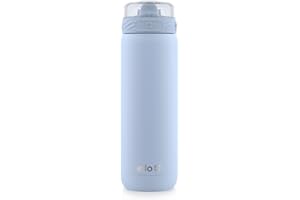 Ello Cooper 32oz Stainless Steel Water Bottle with Straw and Carry Handle, Double Walled and Vacuum Insulated Metal, Leak Pro
