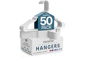 Utopia Home - Plastic Hangers 50 Pack - Space Saving Clothes Hanger - Durable and Strong Closet Organizers and Storage Makes