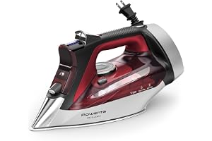 Rowenta Iron, Focus Excellence Stainless Steel Soleplate Steam Iron for Clothes, Retractable Cord, 400+ Microsteam Holes, Pow