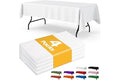Niuara White Plastic Table Cloth - 4 Pack 54" × 108" Rectangle Disposable Tablecloths for 6FT Tables, Table Cover for Party