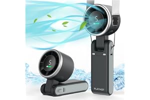PlayHot Portable Handheld Turbo Fan, 5 Gear Wind, USB-C Rechargeable Fan, Up to 12 Working Hours, 3 IN 1 Hand Fans with Air T