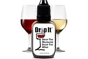 Drop It Wine Drops, Original - 10 mL Bottle - Naturally Reduces Sulfites and Tannins in Red, White & Sparkling Wines - Portab