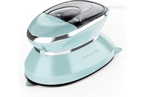 PIOMATIC Travel Iron Mini with Steam for Clothes with Dual Voltage, Portable Mini Ironing Machine with Non-Stick Soleplate, S
