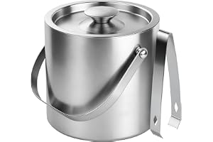 ChefBee Stainless Steel Ice Bucket - 3L Double-Wall Insulated Ice Buckets for Parties with Lid & Tongs, Large Champagne Wine