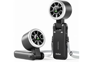 Diveblues Portable Handheld Turbo Fan | 3 IN 1 Hand/Neck/Desk Fan, Up to 12 Working Hours, 5 Gear Wind, Battery Operated, Tra