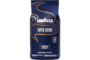 Lavazza Super Crema Whole Bean Coffee, Medium Espresso Roast, Arabica and Robusta Blend, 2.2 lb Bag, Package May Vary (Pack o