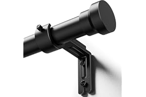 YaFex Curtain Rods 32-144 Inch, Heavy Duty 1 Inch Adjustable Curtain Rod for Windows, Black Extra Long Window Treatment Rods
