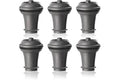 Vacu Vin Wine Stopper Set – 6 Pack Wine Bottle Stopper Cork Alternative – Vacuum Wine Stoppers for Wine Bottles – Reusable Ru
