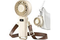 Diveblues Portable Handheld Fan D6036 Cream | 7.4m/s High Speed Turbo, 180° Foldable 4-in-1, Personal Neck Fan with Carabiner