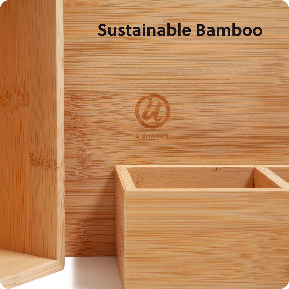 Drawer Organizer, 9x9x2 in., Bamboo, Great Storage Solution for Drawers, 4 Compartments - Image 4