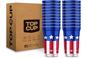 Top Cup America's 250th Birthday 20 oz Reusable Aluminum Party Cups 20 Count | Durable, Reusable & Recyclable, Made in USA