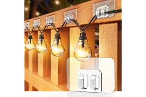 Galetcy Hooks for Outdoor String Lights - 100 Pack with Adhesive Strips - No Damage, No Tools, No Holes, Waterproof and UV-Re