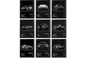 CSLGQGV Car Poster Vintage Racing Car Wall Art Supercar Canvas Prints Painting For Men Room Pictures Guys Dorm Room Aesthetic