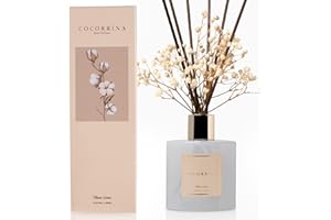 Cocorrína Reed Diffuser Set, Clean Linen 6.7 fl oz Scented Diffuser with Sticks Home Fragrance Reed Diffuser for Bathroom She