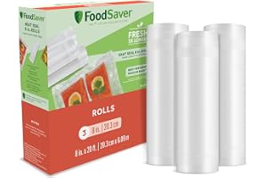 FoodSaver Custom Fit Airtight Food Storage and Sous Vide Vacuum Sealer Bags, 8 x 20' (Pack of 3), Perfect for Meal Prep and S