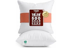 Utopia Bedding 18x18 Pillow Inserts, Set of 2, White – Indoor Decorative Throw Pillows for Bed, Sofa & Couch – Soft, Supporti