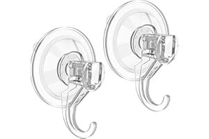 VIS'V Suction Wreath Hanger, Heavy Duty, 22 LB, Large, Clear, 2 Pcs | Removable and Reusable, Clear Invisible Design, Locking
