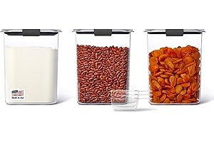 Rubbermaid Brilliance BPA-Free Food Storage Containers with Lids Airtight Kitchen and Pantry Organization Set Includes 3 Cont