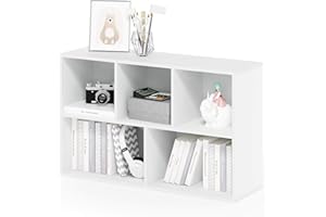Furinno LUDER Book Shelf, 5-Cube Bookshelf, Reversible Bookcase, 9.4 x 19.5 x 31.5, Easy Assembly, for Living Room, Bedroom