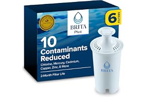 Brita BritaPlus Replacement Water Filter for Pitchers and Dispensers, WQA NSF/ANSI Certified, Reduces 2x More Contaminants vs