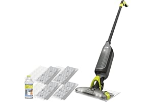 Shark VACMOP Cordless Hard Floor Cleaner, Vacuum and Spray Mop, Powerful Suction, Lightweight, LED Headlights, Includes 4 Dis