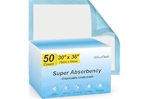 Wowflash Super Absorbency Disposable Leakproof Underpads with Quick Drying for Baby, Adults, Puppy, Dog Bed Pee Pads, Extra L