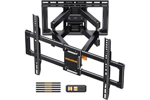 Perlegear UL Listed Full Motion TV Wall Mount for 42-90" TVs up to 132lbs, Heavy Duty TV Mount with Dual Articulating Arms, T