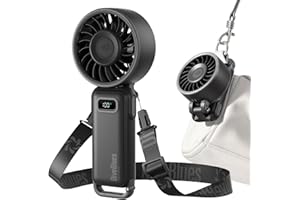 Diveblues Portable Turbo Fan, 100 Speed Handheld Fan with Strong Airflow, Foldable 4 in 1 Personal Fan for Neck, Desk & Trave