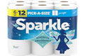 Sparkle Pick-A-Size Paper Towels, 6 Double Rolls (660 Sheets Total) - Strong 2-Ply Towels for Kitchen Cleanup and Everyday Me