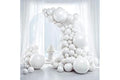 RUBFAC White Balloons 129pcs Different Sizes 18 12 10 5 Inch for Garland Arch, Latex Balloon for Engagement Wedding Anniversa