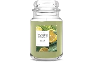 Yankee Candle Sage & Citrus, Scented Candle, 22oz Large Jar with up to 150 Hour Burn Time, Giftable, Birthdays