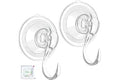 VIS'V Suction Wreath Hanger with Wipes, 22 Lb Capacity, Large, Clear, 2 Pcs | Heavy Duty, Removable and Reusable, Invisible D