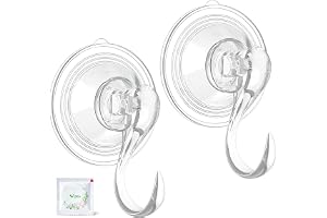 VIS'V Suction Wreath Hanger with Wipes, 22 Lb Capacity, Large, Clear, 2 Pcs | Heavy Duty, Removable and Reusable, Invisible D