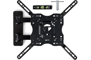 Basics Full Motion Articulating TV Wall Mount, with Swivel and Tilt, for 26" to 55" TVs and Flat Panels up to 80 Lbs