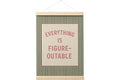 FGFK Everything Is Figureoutable Positive Affirmations Wall Art Poster Hanger Frame, Retro Pink and Green Inspirational Canva